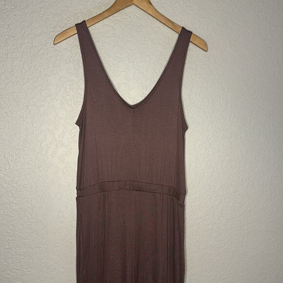 NEW Anthropologie By Together Modal Brown Tank Jumpsuit Pockets Indie Travel - Picture 5 of 6